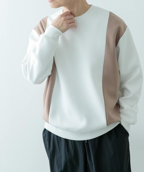 ITEMS URBANRESEARCH（アイテムズ アーバンリサーチ）の「ストレッチダンボール 切替トップス B（スウェット・メンズ・NVY/MOC/BLK・M/L）」の19枚目の写真