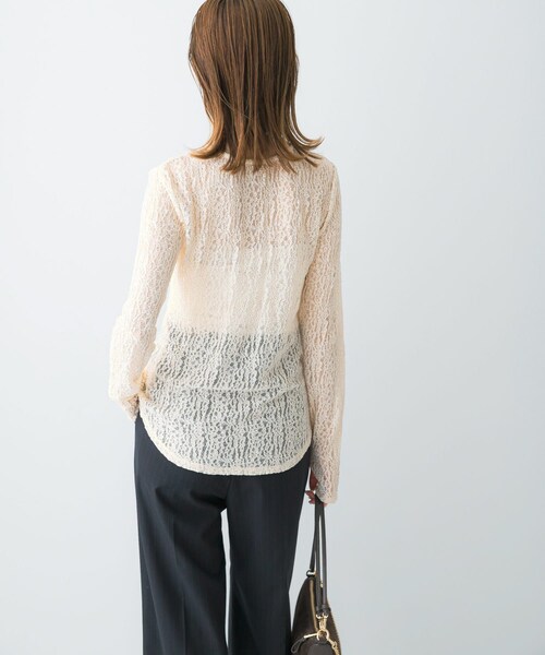 URBAN RESEARCH ROSSO（アーバンリサーチロッソ）の「ラメレースカットソー（Tシャツ/カットソー・レディース・IVORY/BLACK・FREE）」の6枚目の写真