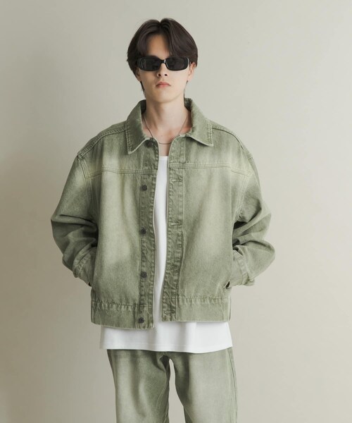 SENSE OF PLACE by URBAN RESEARCH（センスオブプレイスバイアーバンリサーチ）の「ツイストデニムブルゾン（デニムジャケット・メンズ・GREEN/L.INDIGO・M/L）」の8枚目の写真