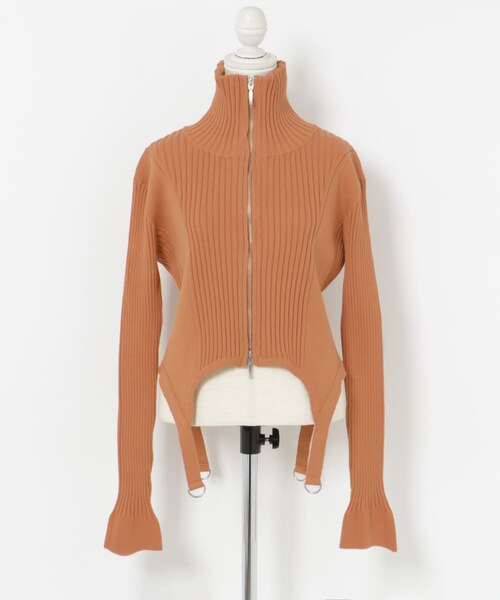 THE GOODLAND MARKET（ザグッドランドマーケット）の「cwtch　COTTON KNIT ZIPTOPS（カーディガン/ボレロ・レディース・IVORY/NAVY/ORANGE・FREE）」の3枚目の写真