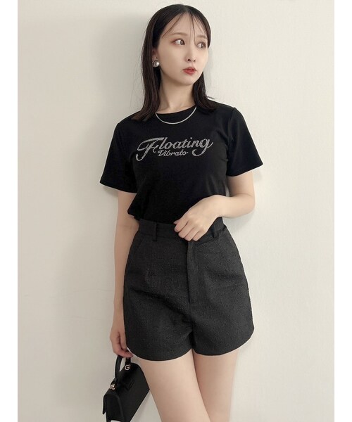 dazzlin（ダズリン）の「FLOATING VIBRATO Tシャツ（Tシャツ/カットソー・レディース・オフホワイト/ブラック/ピンク/グリーン/パープル・F）」の3枚目の写真
