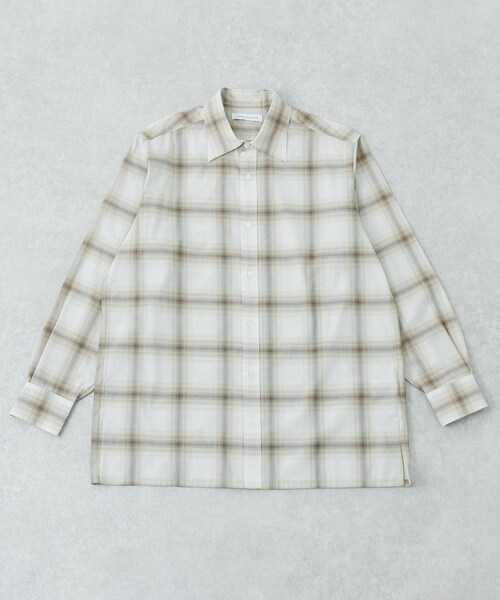 URBAN RESEARCH(アーバンリサーチ)の「SHEER CH SQUARE CUT SHIRTS(シャツ/ブラウス・メンズ・IVORY/BLACK/GREEN・M/L)」の9枚目の写真