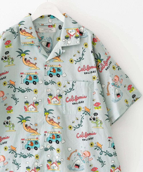 URBAN RESEARCH Sonny Label（アーバンリサーチサニーレーベル）の「アロハシャツ by Monkey Studio（シャツ/ブラウス・メンズ・グリーン/オフ/ネイビー・M/L）」の9枚目の写真