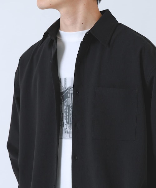 ITEMS URBANRESEARCH(アイテムズ アーバンリサーチ)の「ヨウリュウレギュラーカラー長袖シャツ(シャツ/ブラウス・メンズ・BLK/NVY/OLV/D.GRAY・M/L)」の1枚目の写真