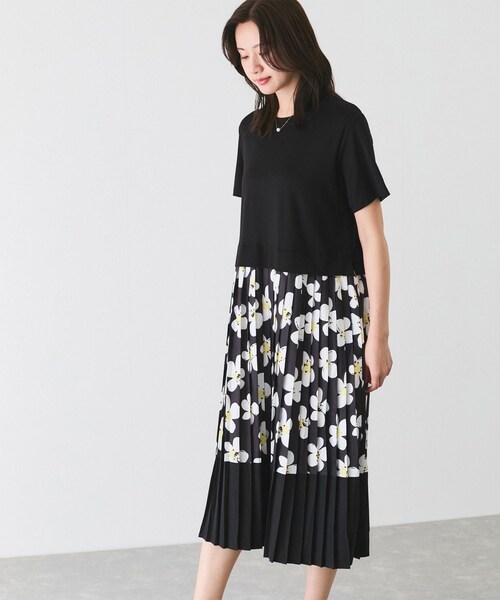 Jayro（ジャイロ）の「花柄ドッキング半袖ワンピース（ワンピース・レディース・ブラック系・F）」の9枚目の写真