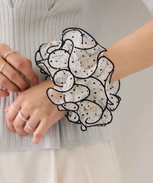 VIS（ビス）の「シアードットボリュームシュシュ（シュシュ・レディース・ブラック/ホワイト・F）」の8枚目の写真