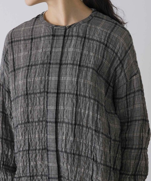 かぐれ（カグレ）の「リネンレーヨンチェックシャツカーディガン（シャツ/ブラウス・レディース・CHECK M/CHECK S・Free）」の15枚目の写真