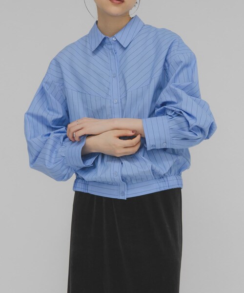 KBF（ケイビーエフ）の「コクーンフォルムシャツ（シャツ/ブラウス・レディース・OFF/BLUEst/CHARCOALst・One）」の5枚目の写真