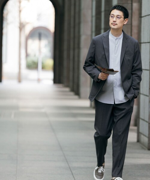 URBAN RESEARCH DOORS(アーバンリサーチドアーズ)の「LIFE STYLE TAILOR リネンライクコンフォータブルジャケット(テーラードジャケット・メンズ・NAVY/GRAY/OLV BROWN・S/M/L/XL)」の8枚目の写真