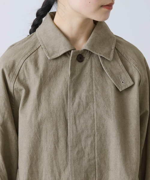 かぐれ（カグレ）の「コットンリネンステンカラーコート（ステンカラーコート・レディース・PURPLE/BEIGE・FREE）」の17枚目の写真