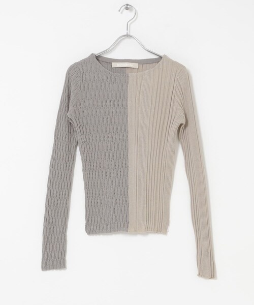 URBAN RESEARCH ROSSO（アーバンリサーチロッソ）の「leinwande　MIXTURE RIB KNITTED TOPS（ニット/セーター・レディース・GRAY/BLUE・Free）」の4枚目の写真