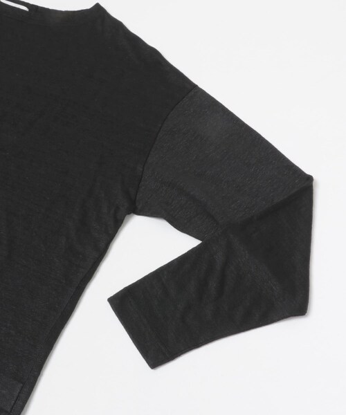 かぐれ（カグレ）の「リネンボートネックカットソー（Tシャツ/カットソー・レディース・OFF/BLACK/NATURAL・Free）」の8枚目の写真