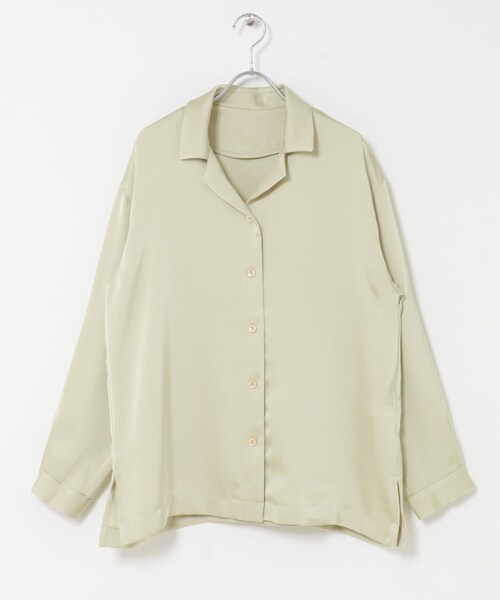 URBAN RESEARCH ROSSO（アーバンリサーチロッソ）の「オープンカラーヴィンテージシルキーサテンブラウス（シャツ/ブラウス・レディース・OFF/Y/BEIGE・Free）」の3枚目の写真