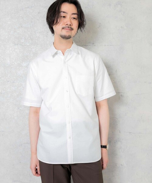 URBAN RESEARCH ROSSO（アーバンリサーチロッソ）の「『抗菌/消臭』『XXLサイズあり』ハイパフォーマンスオックス半袖シャツ（シャツ/ブラウス・メンズ・SAX/WHITE/GRAY/BLACK/INDIGO/SAX STRIPE/GRY STRIPE/NAVY CHECK/BLK CHECK/BLK WATCH/NAVY・S/M/L/XL/XXL）」の17枚目の写真