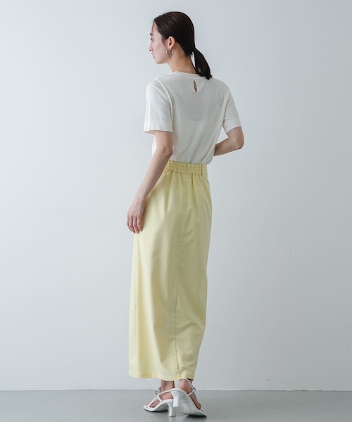 SENSE OF PLACE by URBAN RESEARCH（センスオブプレイスバイアーバンリサーチ）の「『洗濯可』プレートツキニットTシャツ(半袖)（ニット/セーター・レディース・IVORY/BLACK/GRAY・One）」の8枚目の写真