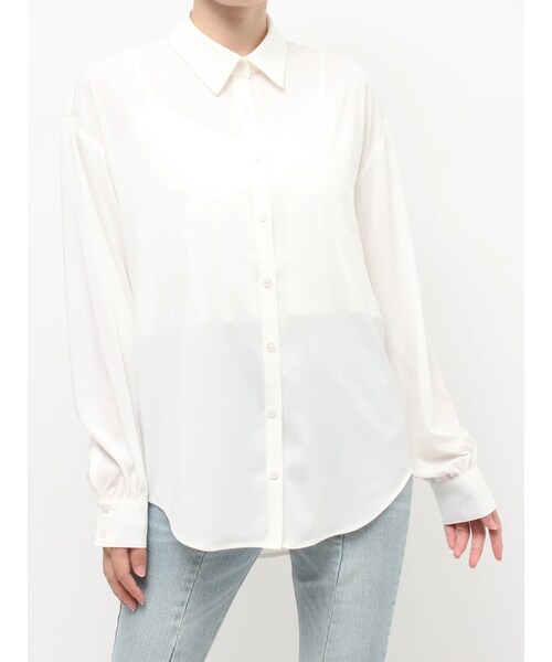 RESEXXY（リゼクシー）の「ルーズオーバーシャツ 【セットアップ着用可能】（シャツ/ブラウス・レディース・ホワイト/ピンク/ブルー・F）」の2枚目の写真