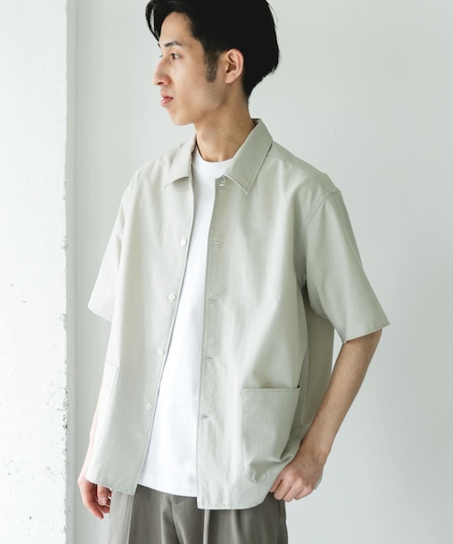 URBAN RESEARCH DOORS(アーバンリサーチドアーズ)の「『イージーケア/速乾/UVカット』クイックドライショートスリーブシャツカバーオール(カバーオール・メンズ・CHALK/YELLOW/BLUEGREEN/NAVY・M/L/XL)」の1枚目の写真