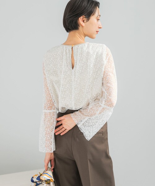 URBAN RESEARCH ROSSO（アーバンリサーチロッソ）の「フレアスリーブレースブラウス（シャツ/ブラウス・レディース・WHITE/SAX/BLACK・Free）」の9枚目の写真