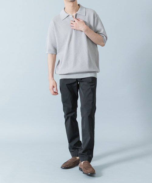 URBAN RESEARCH ROSSO（アーバンリサーチロッソ）の「『WEB限定』変形カノコ半袖ニットポロ（ポロシャツ・メンズ・BLACK/NAVY/KHAKI/LIGHT GRAY・M/L）」の22枚目の写真
