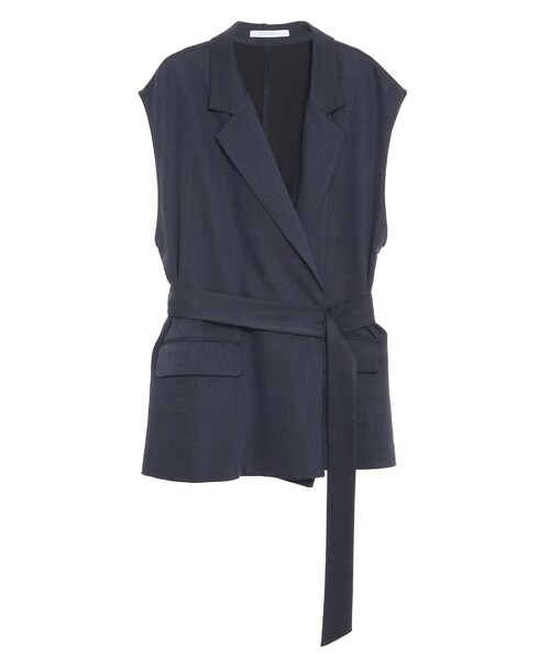 ELENDEEK（エレンディーク）の「BELTED TAILORED GILET（テーラードジャケット・レディース・アイボリー/ネイビー・F）」の4枚目の写真