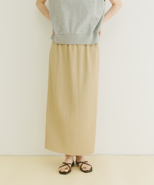 ITEMS URBANRESEARCH（アイテムズ アーバンリサーチ）の「セルフカットプリーツスカート（スカート・レディース・BEG/GRN/CHA・FREE）」の2枚目の写真