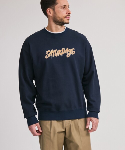 Saturdays NYC(サタデーズ ニューヨークシティ )の「Neon Saturdays Sweatshirt(スウェット・レディース・ホワイト/ネイビー・L/M/S/XL/XS)」の21枚目の写真