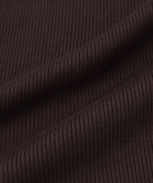 ADAM ET ROPE'(アダムエロペ)の「ハーフスリーブリブTシャツ(Tシャツ/カットソー・レディース・ブラック/ダークブラウン/ベージュ・F)」の18枚目の写真
