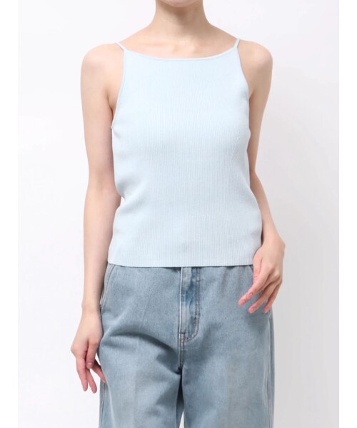 LAGUNAMOON（ラグナムーン）の「ボートネックニットタンク（キャミソール・レディース・ホワイト/ブラック/ピンク/アイスブルー・F/9）」の7枚目の写真