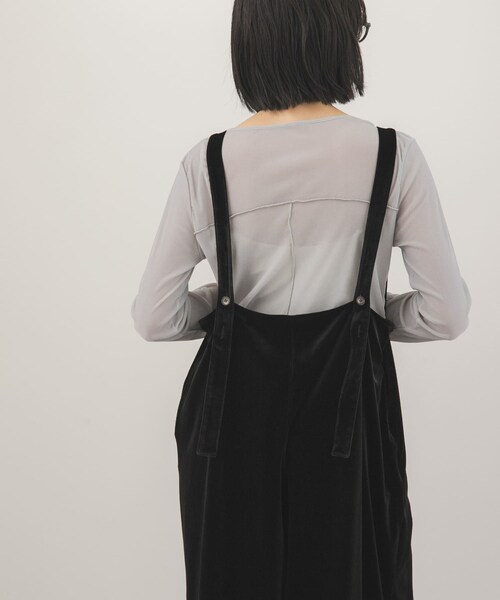 KBF（ケイビーエフ）の「ベロアサロペット（つなぎ/オールインワン・レディース・BLACK/BLACK刺繍/NAVY刺繍・One）」の16枚目の写真