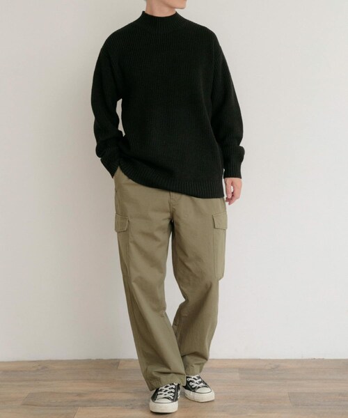ITEMS URBANRESEARCH（アイテムズ アーバンリサーチ）の「マシンウォッシャブル 片畦モックネックニット（ニット/セーター・メンズ・IVO/CML/GRN/BLU/BLK・M/L）」の18枚目の写真