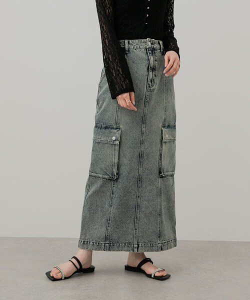SENSE OF PLACE by URBAN RESEARCH（センスオブプレイスバイアーバンリサーチ）の「カーゴデニムスカート（デニムスカート・レディース・L.INDIGO/D.INDIGO・S/M）」の16枚目の写真