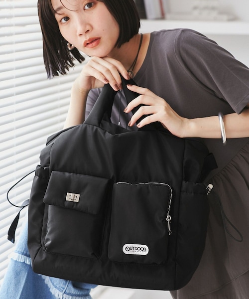 VIS（ビス）の「【OUTDOOR PRODUCTS】VIS別注6ポケット2WAYトートバッグ（トートバッグ・レディース・ブラック/ブラウン系/ピンク系・F）」の2枚目の写真