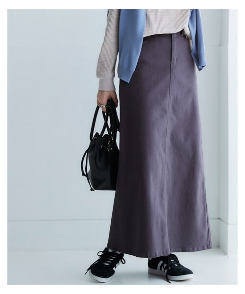 nissen（ニッセン）の「ストレッチゆるリラックスカラーデニムスカート（ゆったりヒップ）＜大きいサイズ有＞（スカート・レディース・ソフトピンク/ソフトカーキ/バニラソフト/セサミグレー/ラベンダー・L/LL/3L/4L/5L/6L/8L/10L/M/S）」の5枚目の写真