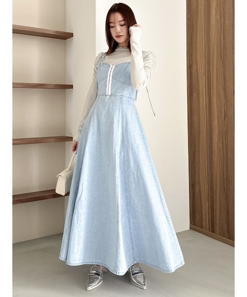 dazzlin フロントホックデニムジャンスカ ダズリン dazzlin フロントホックデニムジャンスカ （インディゴ