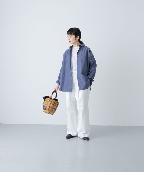 かぐれ（カグレ）の「ハイツイストコットンレギュラーシャツ（シャツ/ブラウス・レディース・BLUE/NAVY・Free）」の20枚目の写真