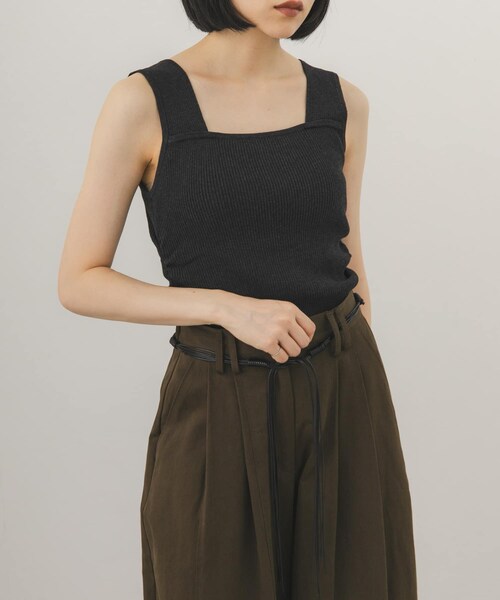 KBF（ケイビーエフ）の「2WAYリブニットタンクトップ（タンクトップ・レディース・IVORY/CHARCOAL/BROWN・One）」の16枚目の写真