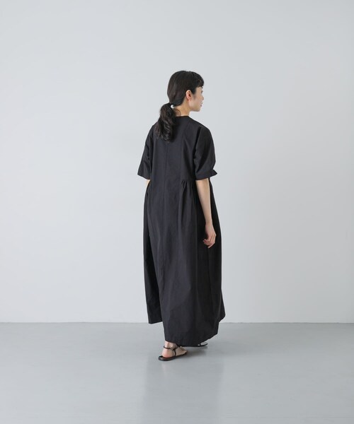 かぐれ（カグレ）の「『2サイズ展開』コットンシルクサイドギャザーワンピース（ワンピース・レディース・BLACK/ROYAL BLUE/BLACK A・0/1）」の18枚目の写真