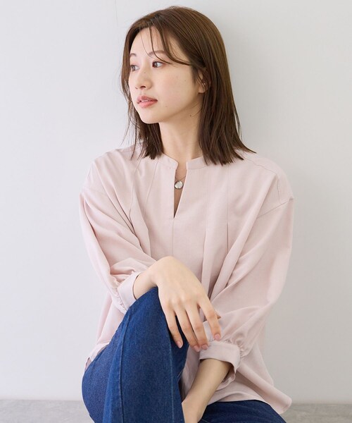 Jayro（ジャイロ）の「タンブラーブッチャーブラウス（シャツ/ブラウス・レディース・チャコール/ライトグレー/ベージュ/キミドリ/ネイビー/ピンク・M）」の6枚目の写真