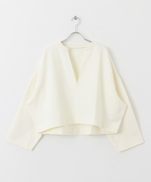 SENSE OF PLACE by URBAN RESEARCH(センスオブプレイスバイアーバンリサーチ)の「Vネッククロップドトップ(Tシャツ/カットソー・レディース・IVORY/PURPLE/BLACK・one)」の14枚目の写真