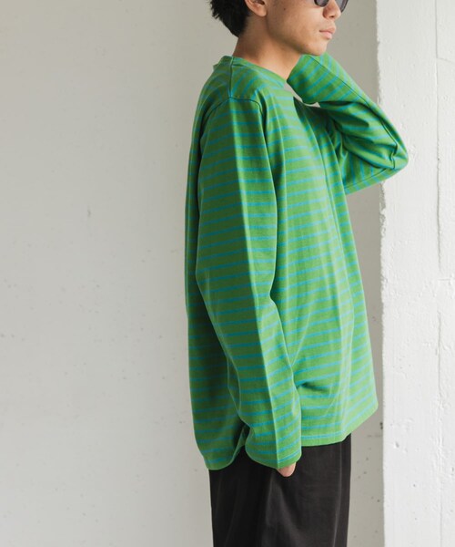 URBAN RESEARCH DOORS(アーバンリサーチドアーズ)の「FORK&SPOON ボートネックボーダー(Tシャツ/カットソー・メンズ・BRN×PNK/GRN×TUQ/YEL×PPL・4/5)」の16枚目の写真