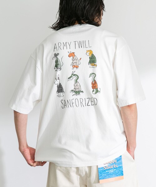 URBAN RESEARCH Sonny Label（アーバンリサーチサニーレーベル）の「『別注』ARMY TWILL×Sonny Label　Print T-shirts（Tシャツ/カットソー・メンズ・B.CHARCOAL/A.WHITE/A.CHARCOAL/B.WHITE・M/L）」の11枚目の写真