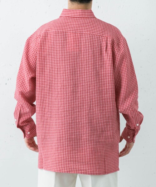 URBAN RESEARCH（アーバンリサーチ）の「『別注』Cale×URBAN RESEARCH　ギンガムチェックシャツ（シャツ/ブラウス・メンズ・PINK×RED・3/4）」の3枚目の写真