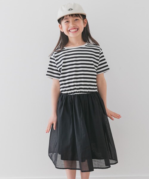 URBAN RESEARCH DOORS(アーバンリサーチドアーズ)の「『親子リンク』『UR TECH』ボイルドッキングワンピース(KIDS)(ワンピース・キッズ・BORDER/PINK・105/120/135)」の4枚目の写真