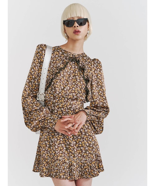 PAMEO POSE（パメオポーズ）の「Romantic Dress Mini（ワンピース・レディース・ブラック/ピンク/ブラウン・F）」の10枚目の写真