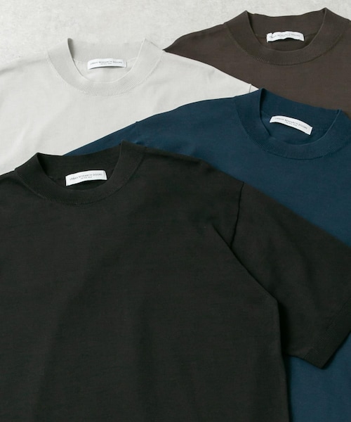URBAN RESEARCH DOORS（アーバンリサーチドアーズ）の「LIFE STYLE TAILOR　ハイゲージクルーネック半袖ニット（シャツ/ブラウス・メンズ・IVORY/BLACK/NAVY BLUE/GRAY BROWN・M/L）」の2枚目の写真