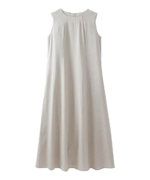 nissen（ニッセン）の「小さいサイズ　サラッと涼しげボリュームノースリーブワンピース　低身長さん・小柄女性（ワンピース・レディース・ブルー/ベージュ/キナリ/カーキ・PSS/PS/PM/PL）」の18枚目の写真