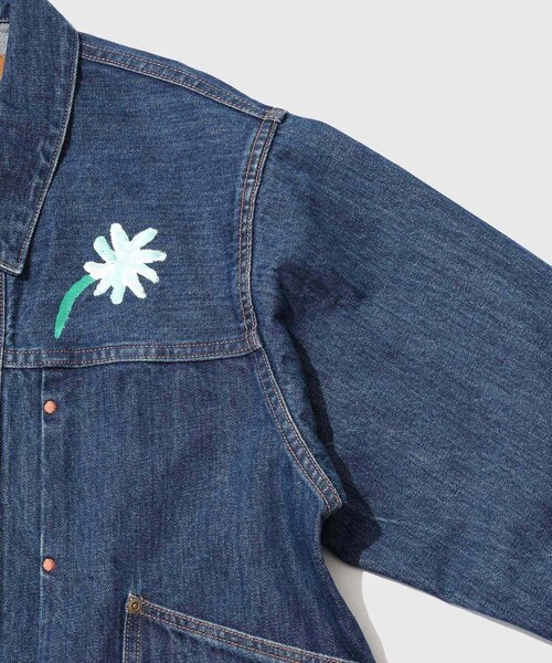 ADAM ET ROPE'(アダムエロペ)の「【KYOU/キョウ】ROEBUCK Type-50s Hand Painted Jacket feat. MIO YAMAMOTO(デニムジャケット・メンズ・ブラック/ブルー系・1/2/3)」の10枚目の写真