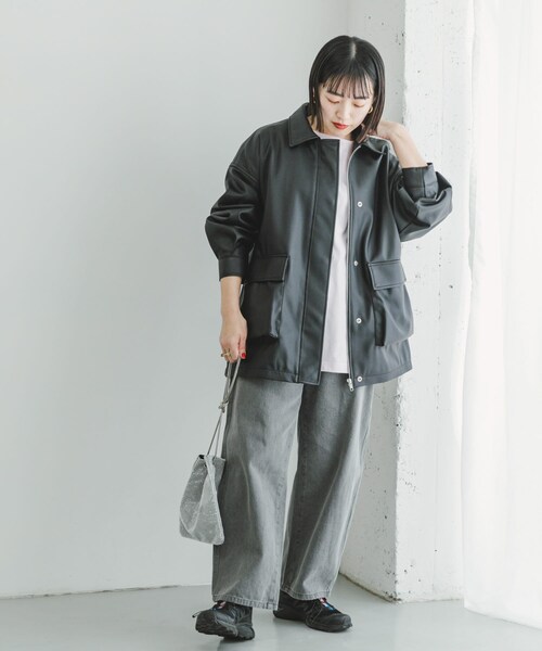 ITEMS URBANRESEARCH（アイテムズ アーバンリサーチ）の「フェイクレザージャケット（その他アウター・レディース・L.BEG/BLK・FREE）」の6枚目の写真