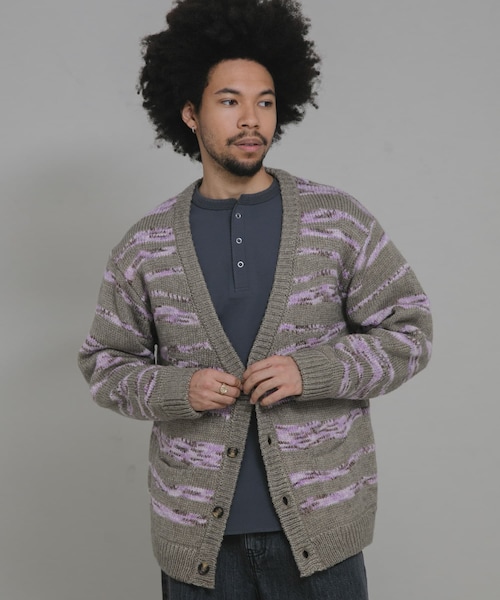 URBAN RESEARCH Sonny Label（アーバンリサーチサニーレーベル）の「ウール混スペースダイニットカーディガン（カーディガン/ボレロ・メンズ・ブラック/ネイビー/ベージュ・M/L）」の2枚目の写真