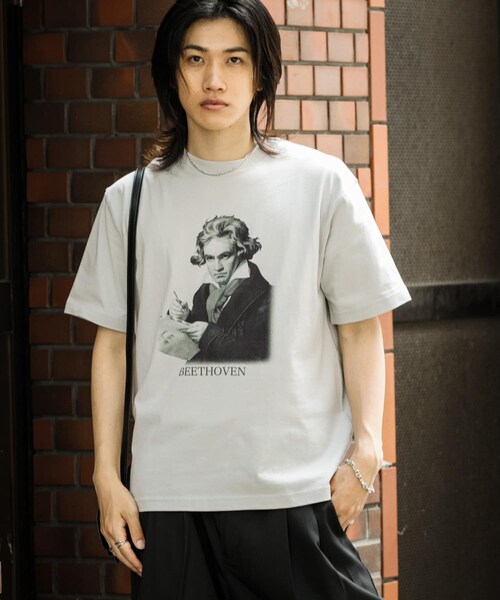 SENSE OF PLACE by URBAN RESEARCH(センスオブプレイスバイアーバンリサーチ)の「ヴィンテージライクTシャツ(ベートーヴェン)(Tシャツ/カットソー・メンズ・WHITE/BLACK/L.GRAY/YELLOW・M/L)」の15枚目の写真